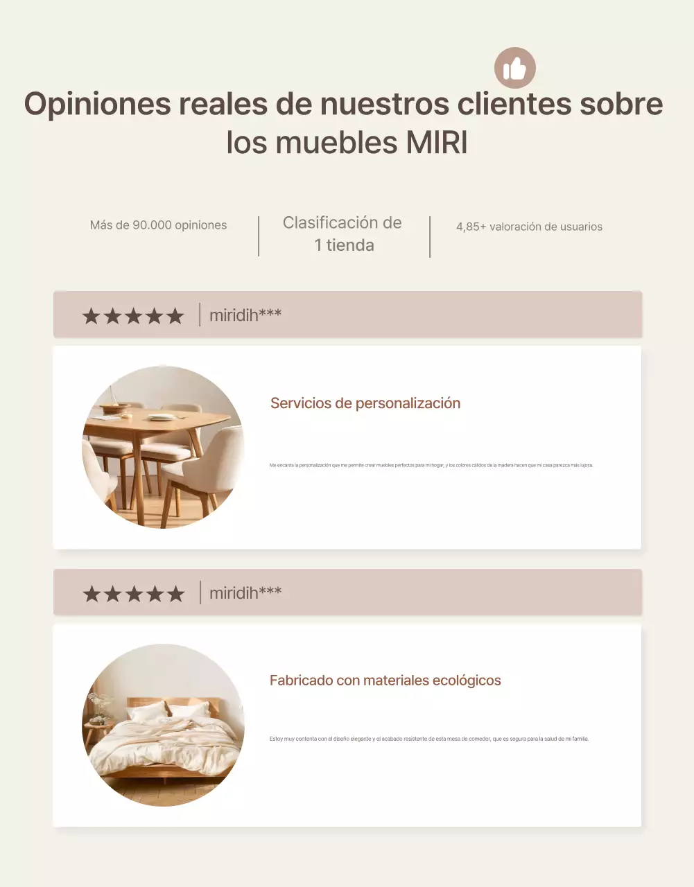 Promueva un sencillo evento de revisión de muebles en marrón y beige