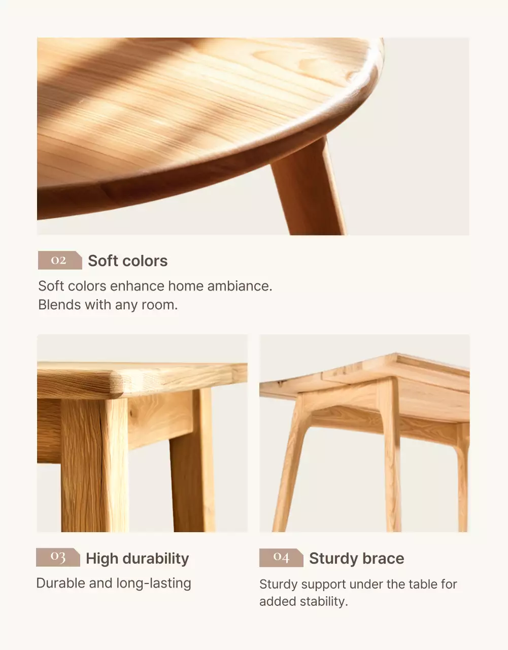 Promover móveis simples em castanho e bege