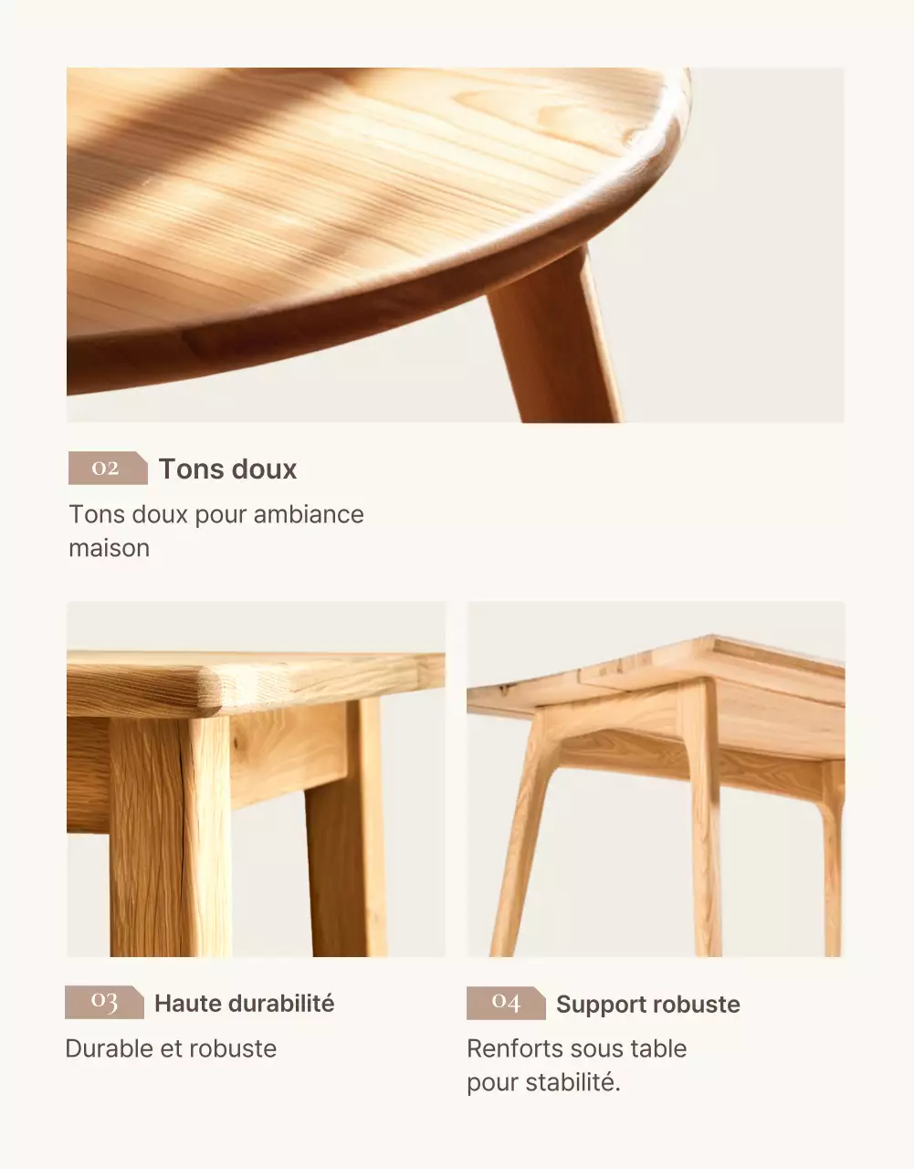 Promouvoir un mobilier simple dans les tons marron et beige