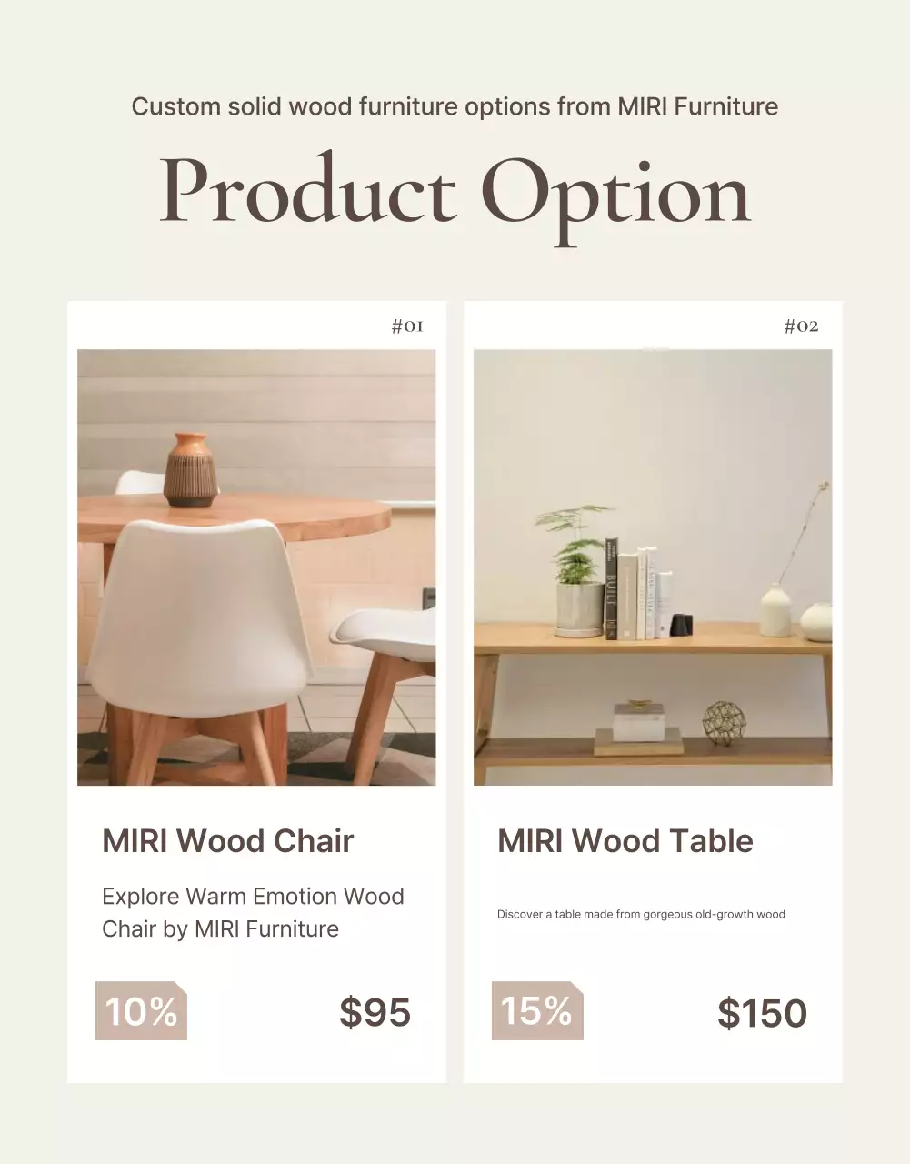 Promover móveis simples em castanho e bege