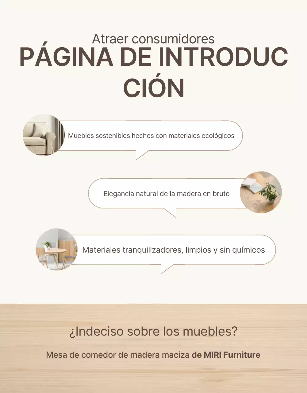 Promover una sencilla introducción de muebles en marrón y beige