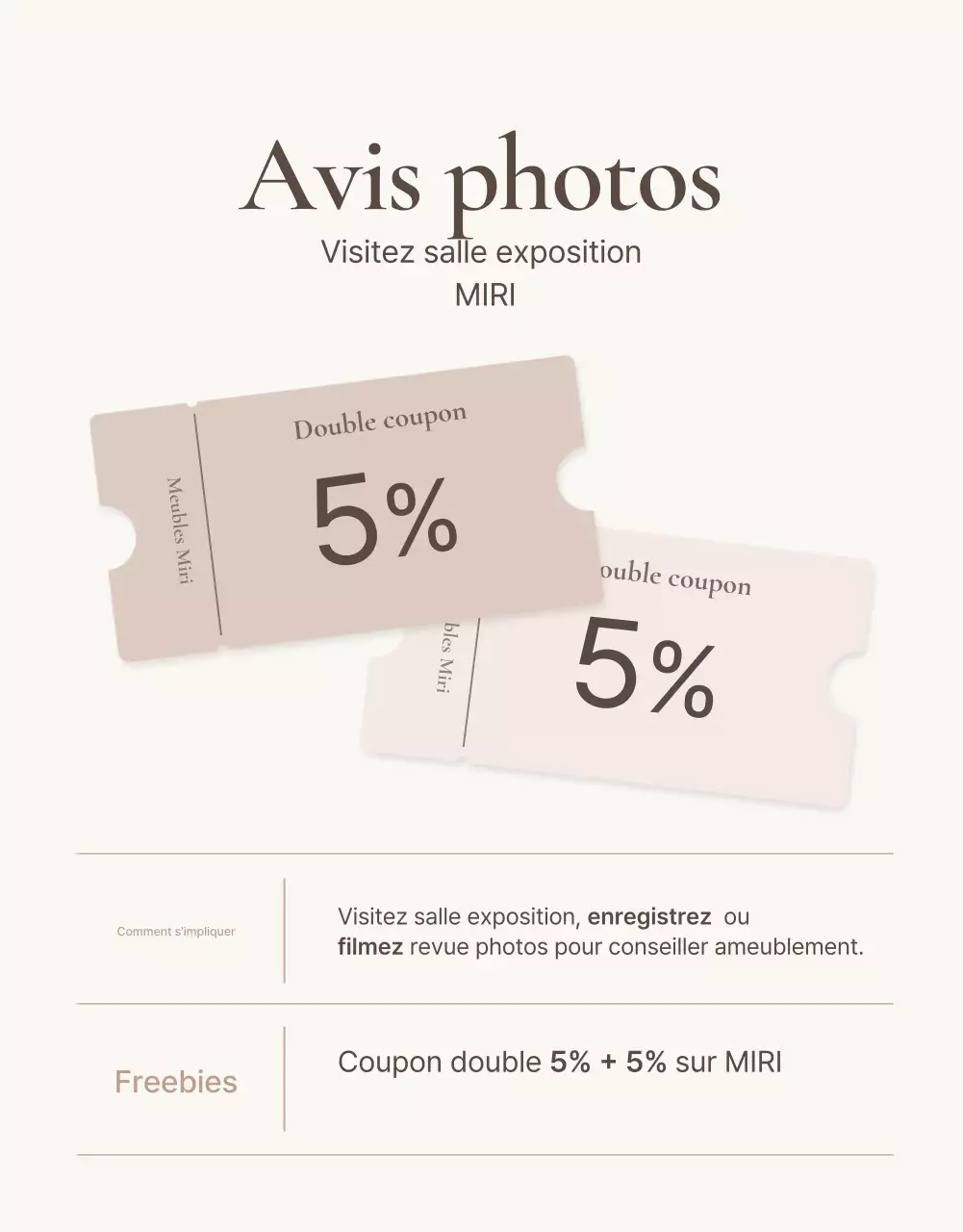 Promouvoir un mobilier simple dans les tons marron et beige