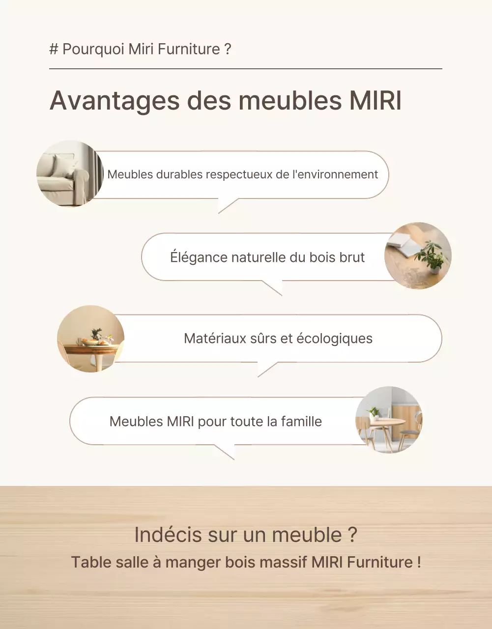 Promouvoir un mobilier simple dans les tons marron et beige