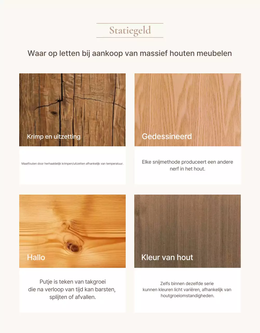 Promoot eenvoudige meubels in bruin en beige