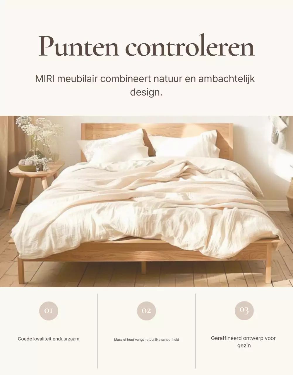 Promoot eenvoudige meubels in bruin en beige