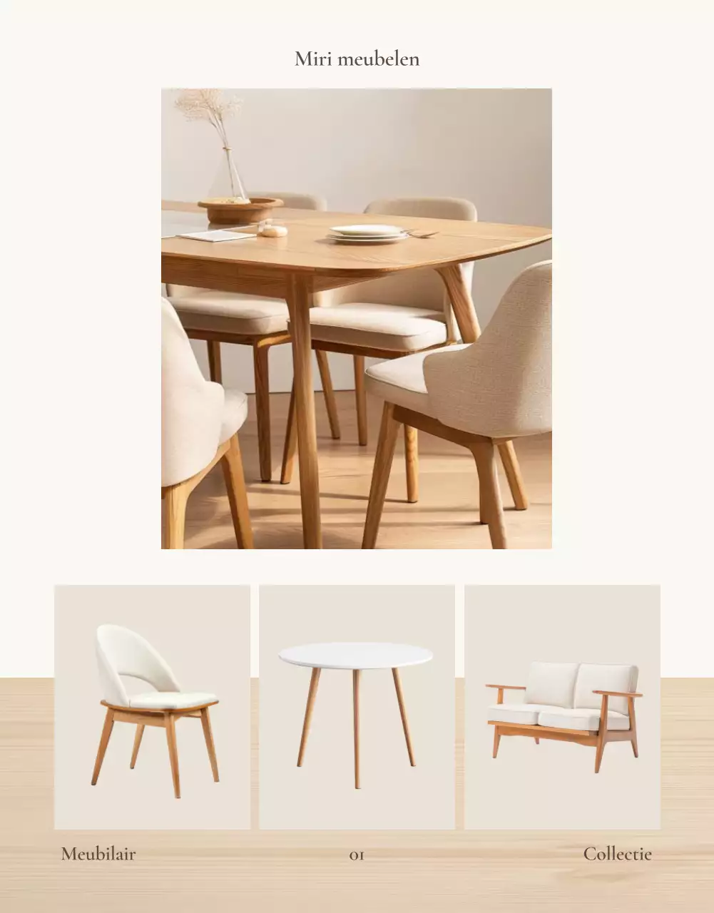 Promoot eenvoudige meubels in bruin en beige