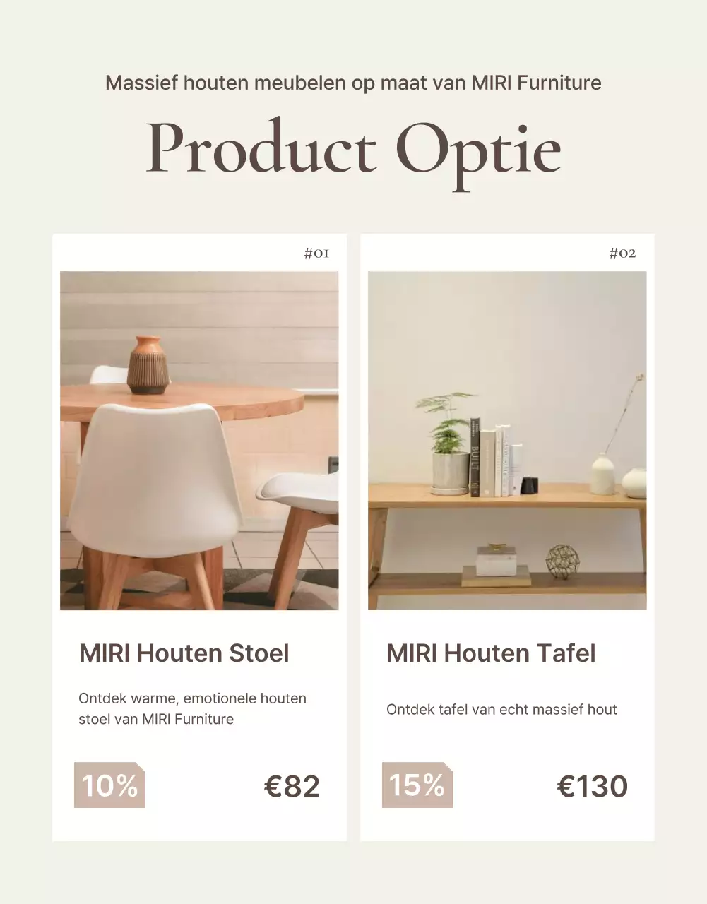 Promoot eenvoudige meubels in bruin en beige