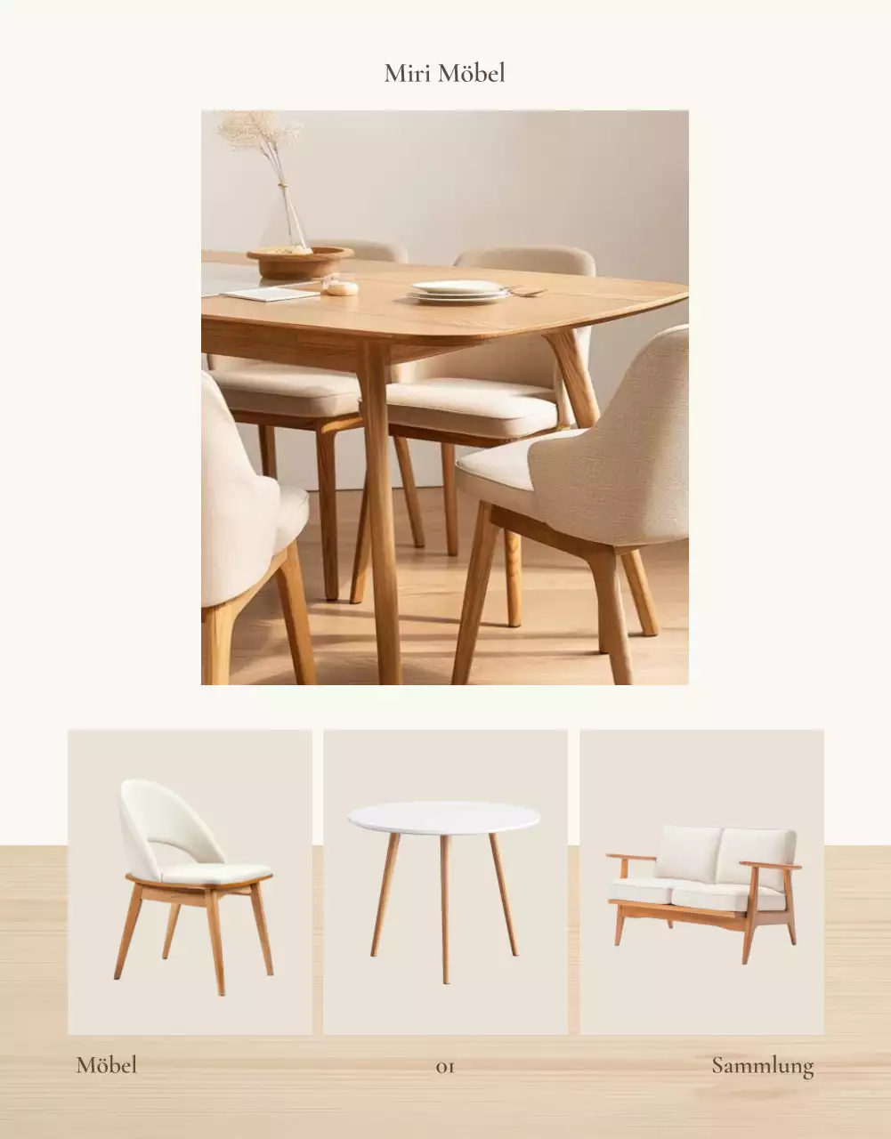 Förderung von einfachen Möbeln in Braun und Beige