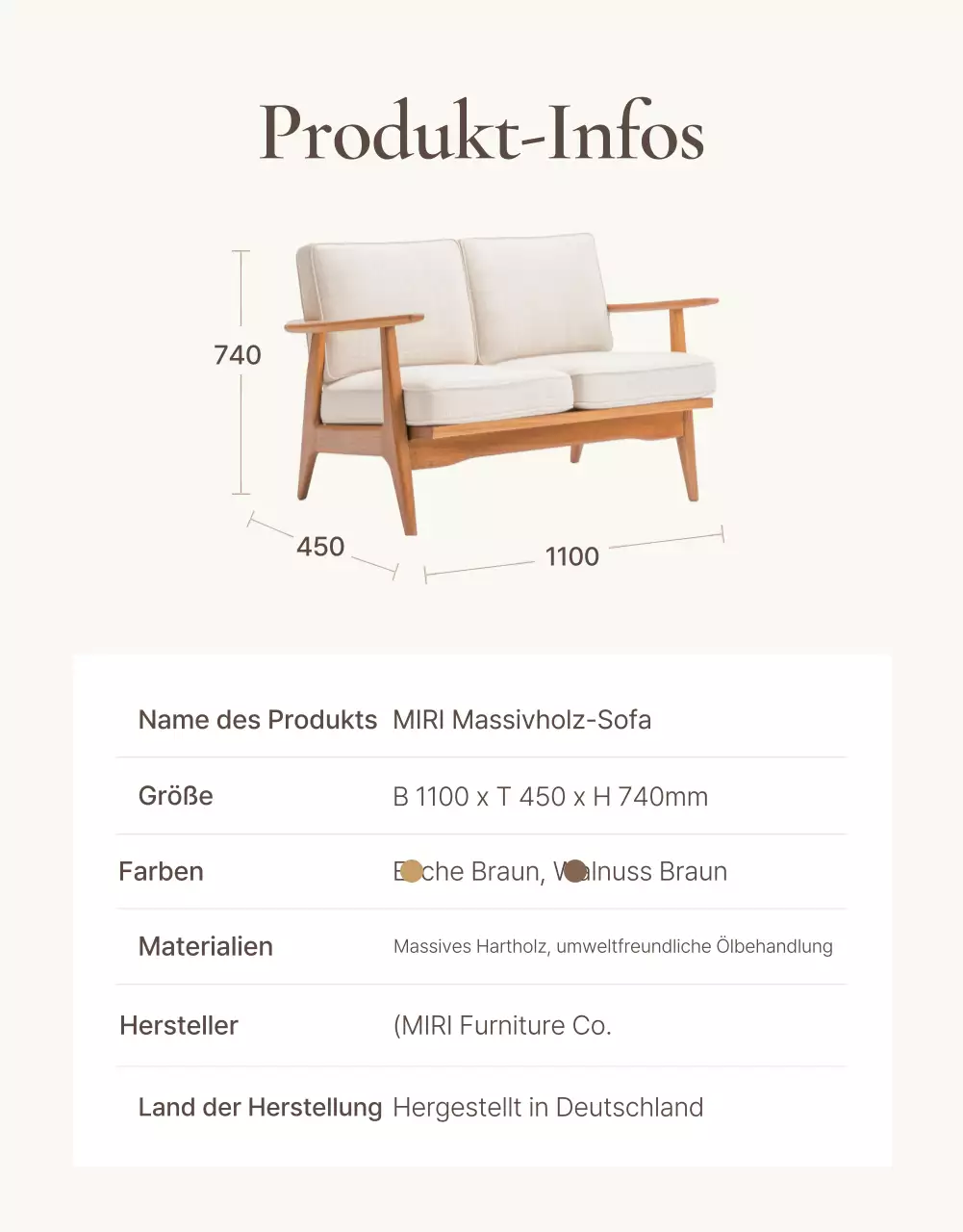 Förderung von einfachen Möbeln in Braun und Beige