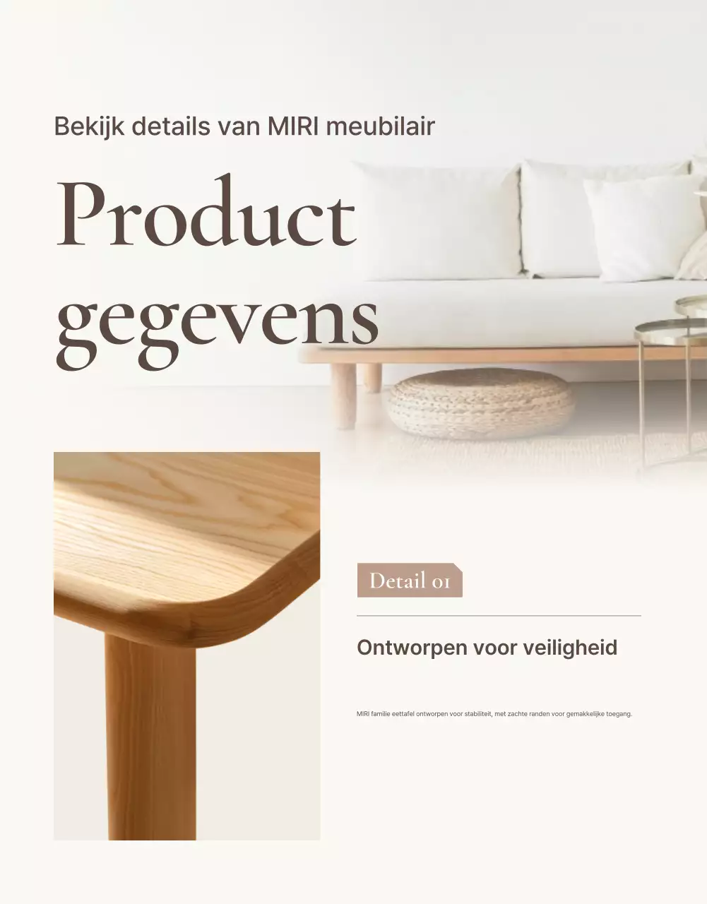 Promoot eenvoudige meubels in bruin en beige