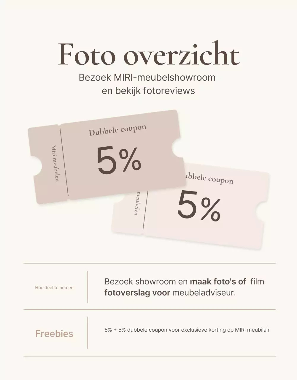 Promoot eenvoudige meubels in bruin en beige