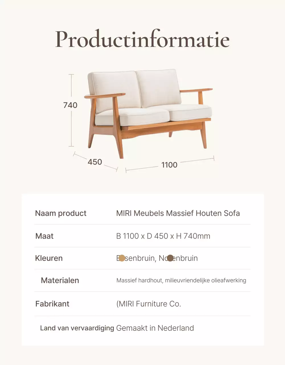 Promoot eenvoudige meubels in bruin en beige