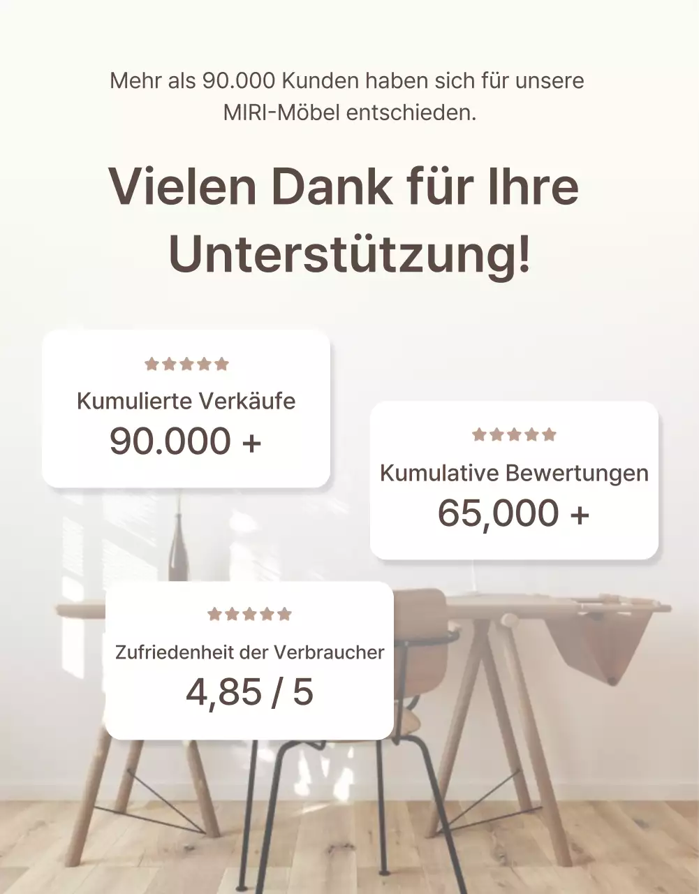 Förderung von einfachen Möbeln in Braun und Beige