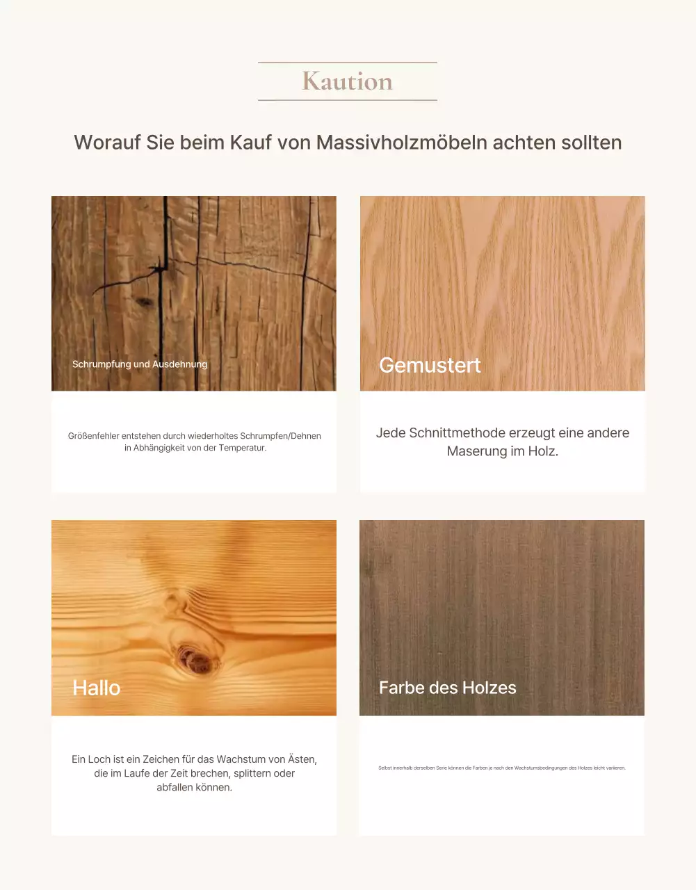 Förderung von einfachen Möbeln in Braun und Beige