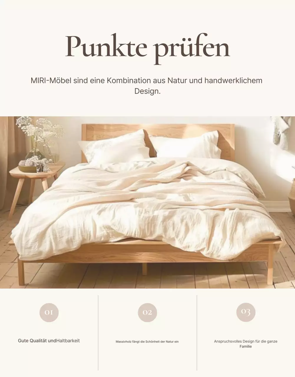 Förderung von einfachen Möbeln in Braun und Beige