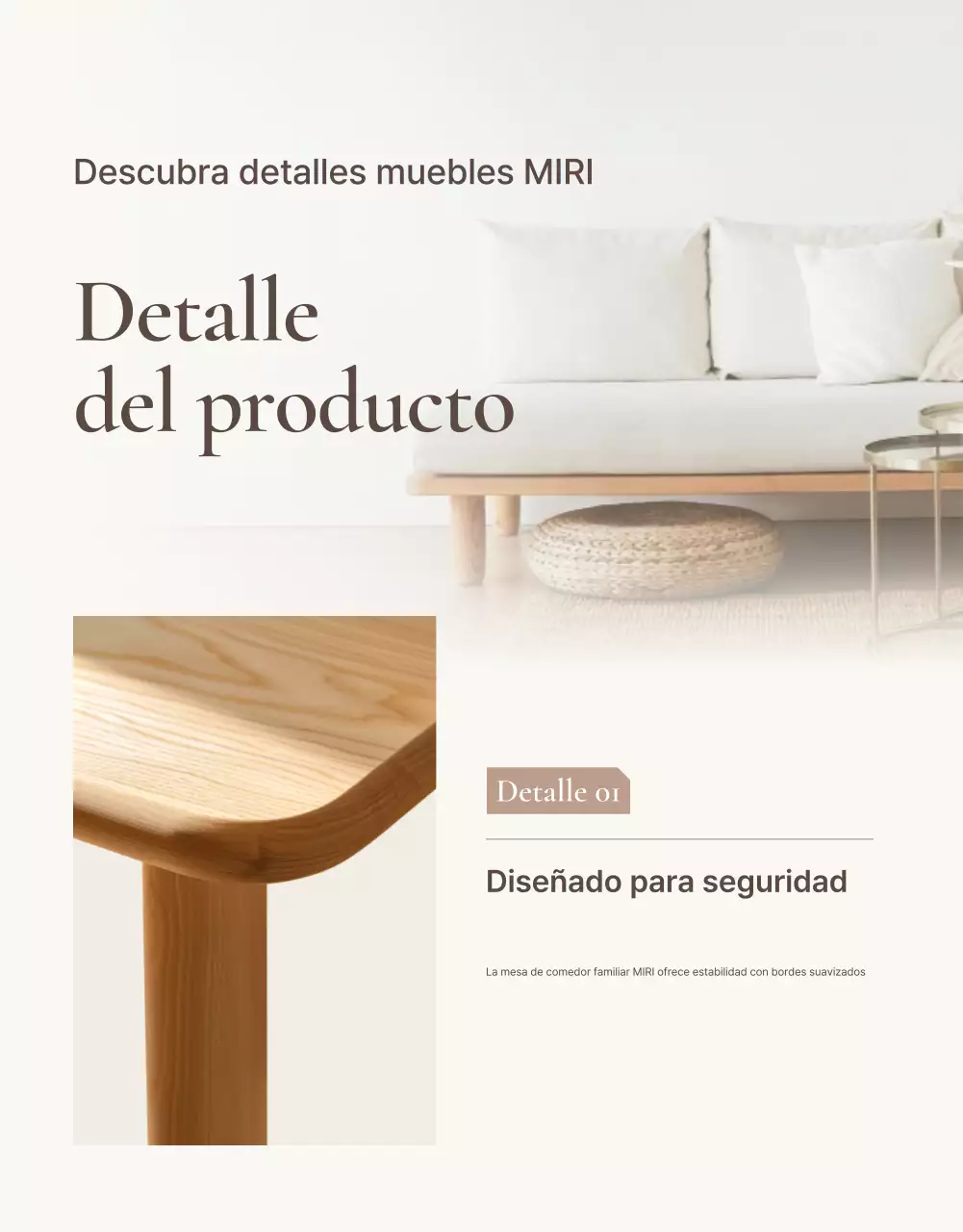 Promover muebles sencillos en marrón y beige