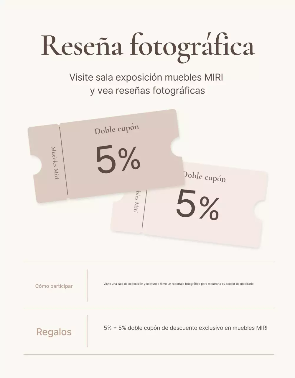 Promover muebles sencillos en marrón y beige