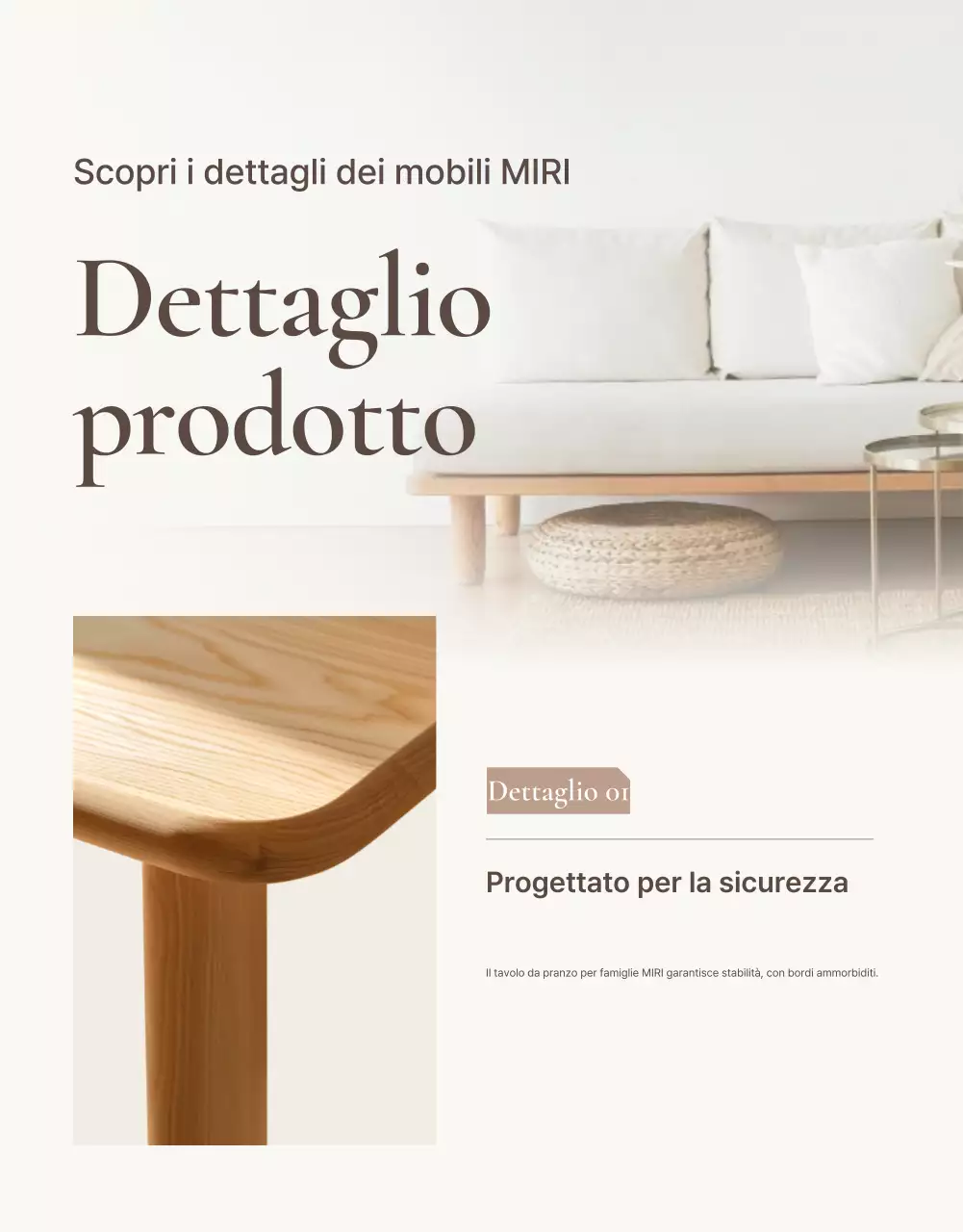 Promuovere mobili semplici in marrone e beige