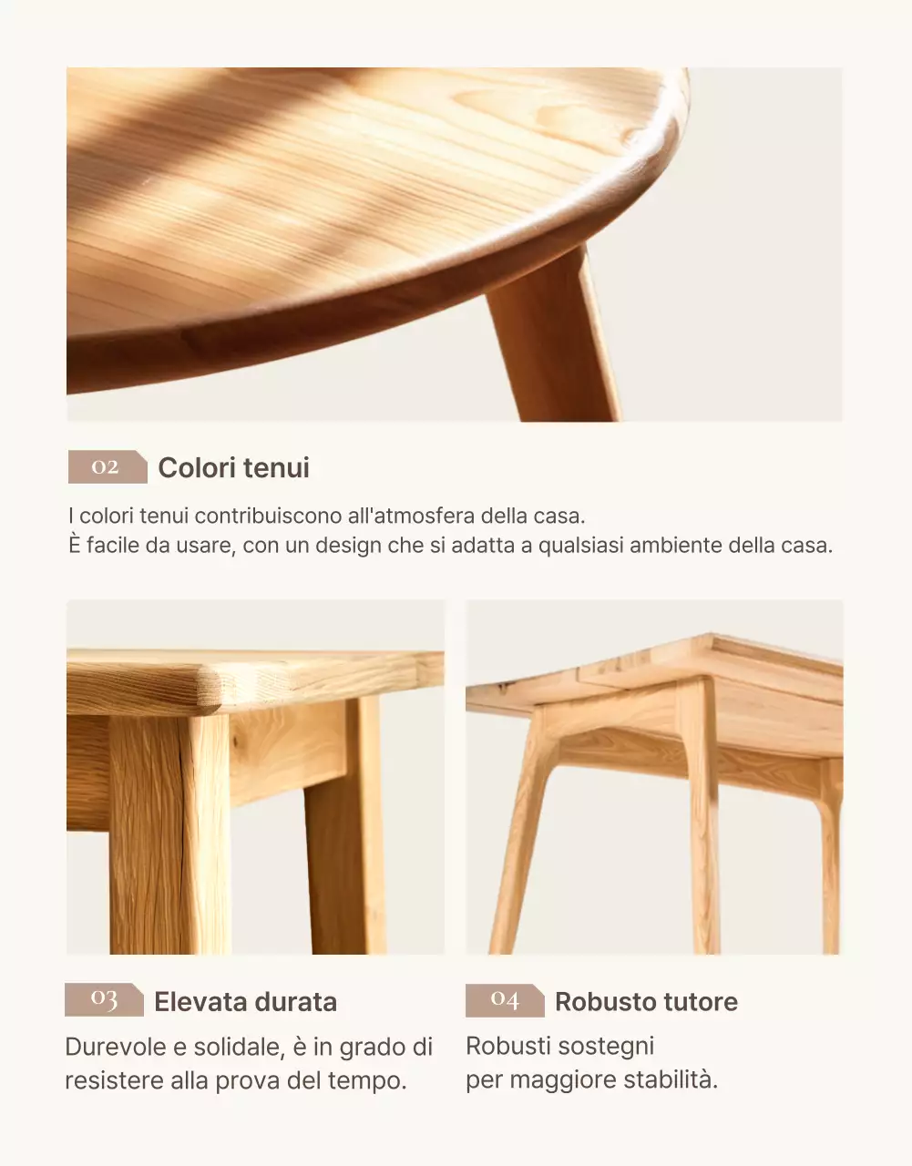 Promuovere mobili semplici in marrone e beige