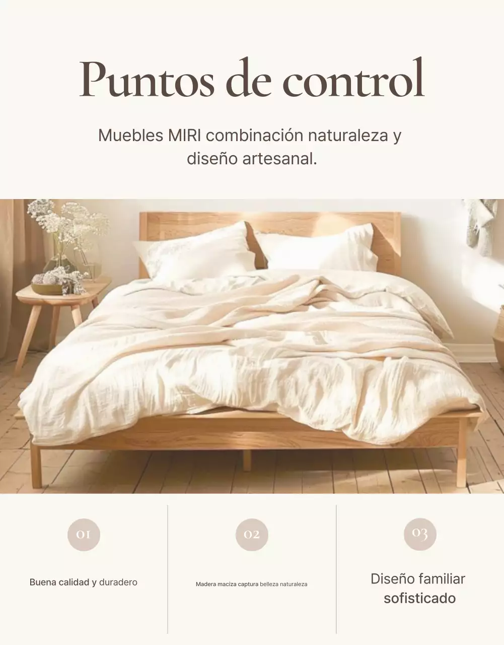 Promover muebles sencillos en marrón y beige