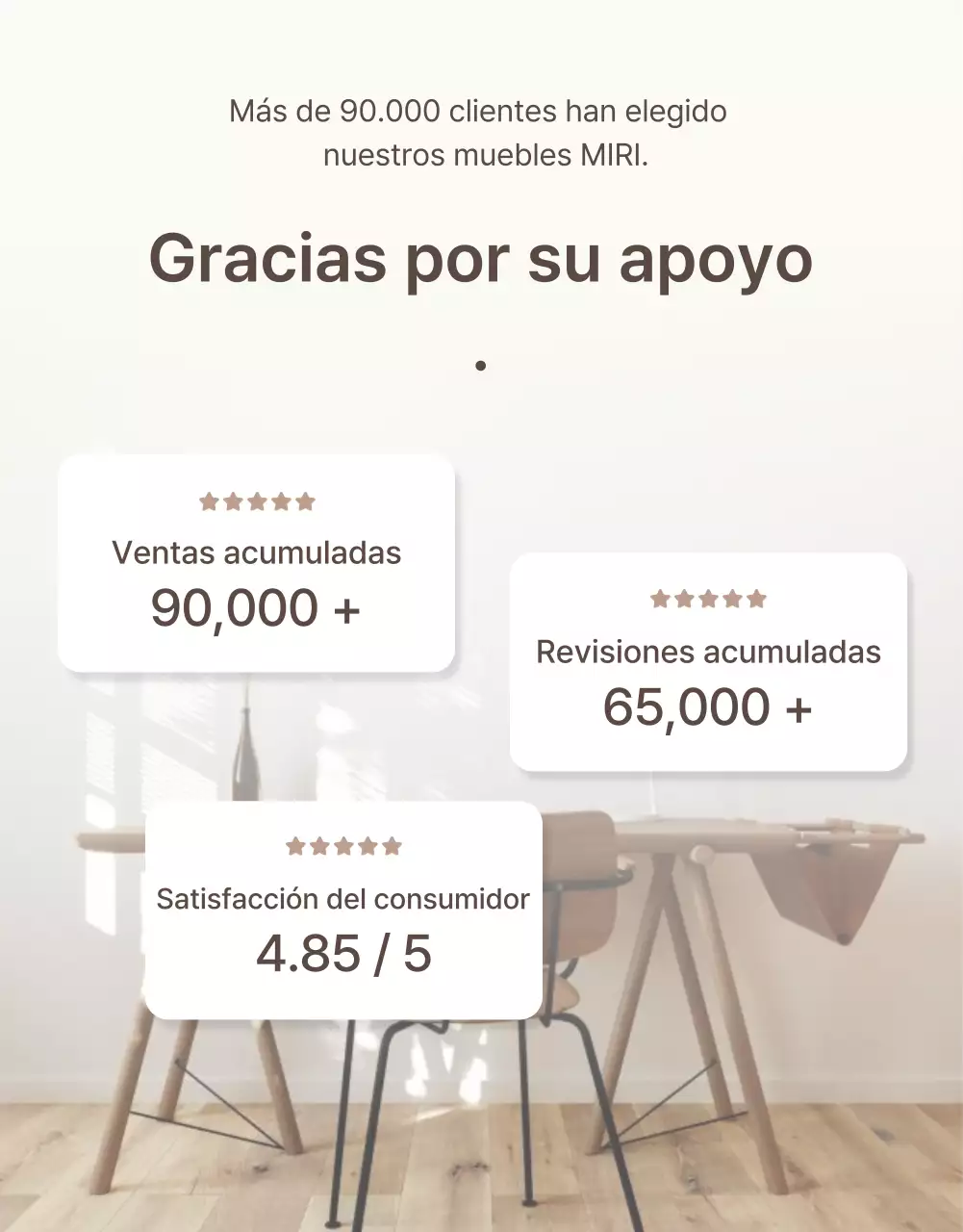 Promover muebles sencillos en marrón y beige