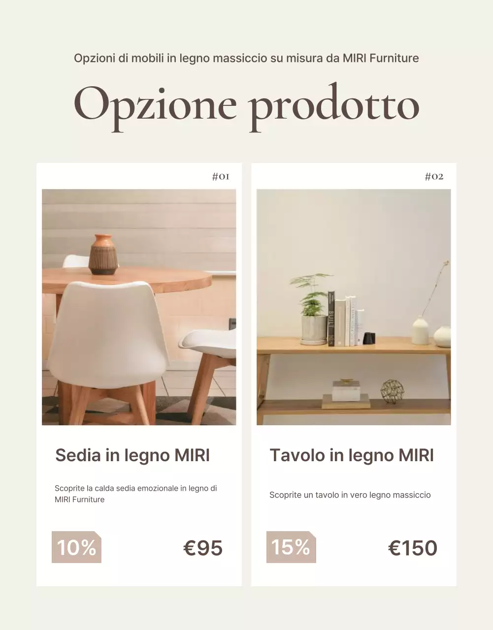 Promuovere mobili semplici in marrone e beige