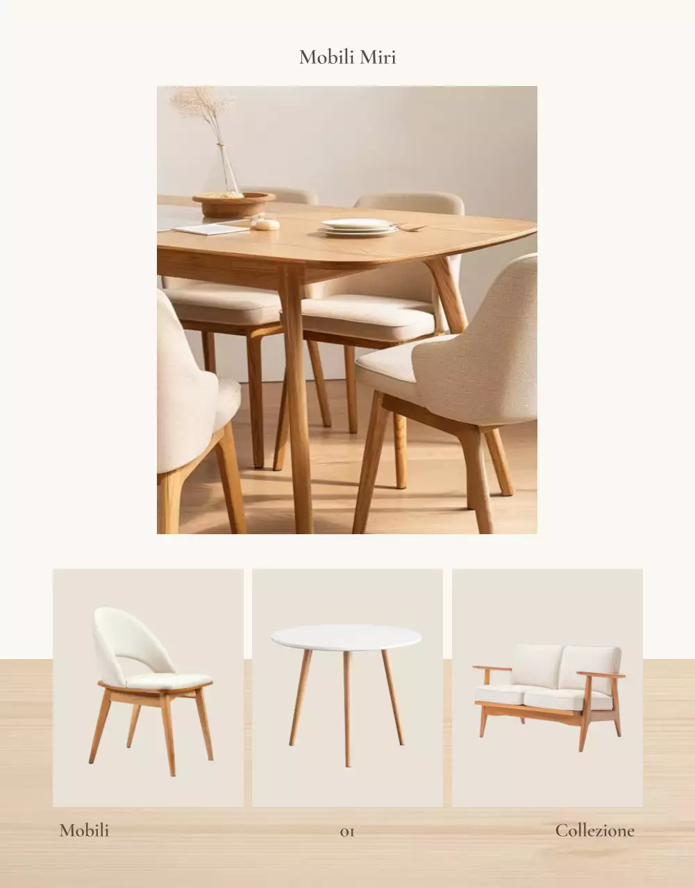 Promuovere mobili semplici in marrone e beige