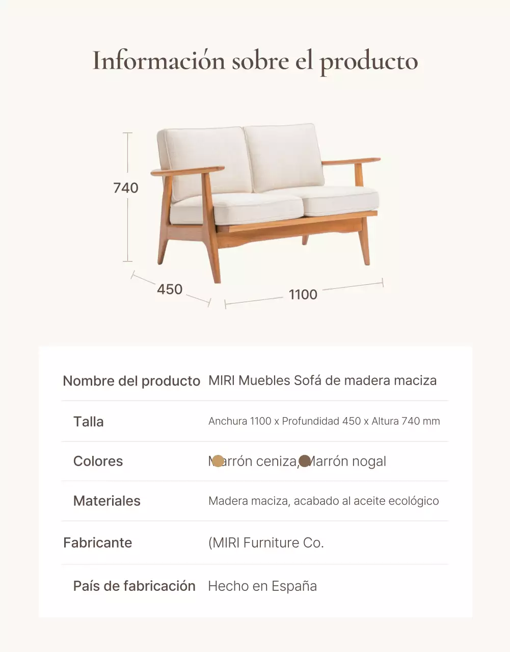 Promover muebles sencillos en marrón y beige