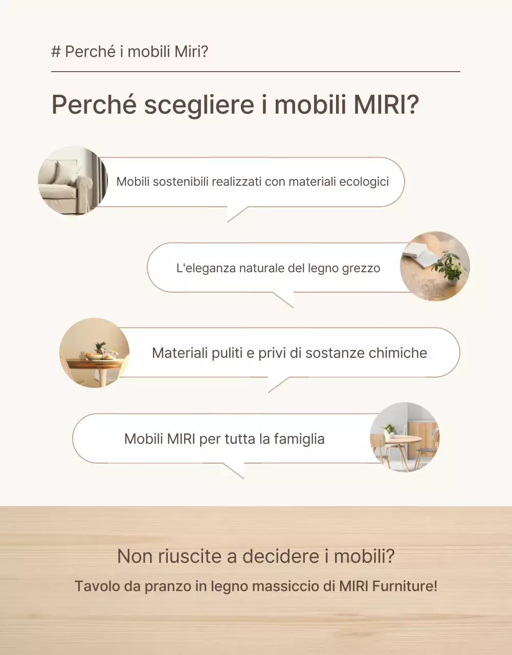 Promuovere mobili semplici in marrone e beige