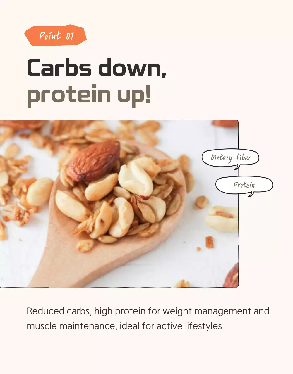 Khuyến mãi điểm kiểm tra granola cơ bản với màu nâu và màu be.