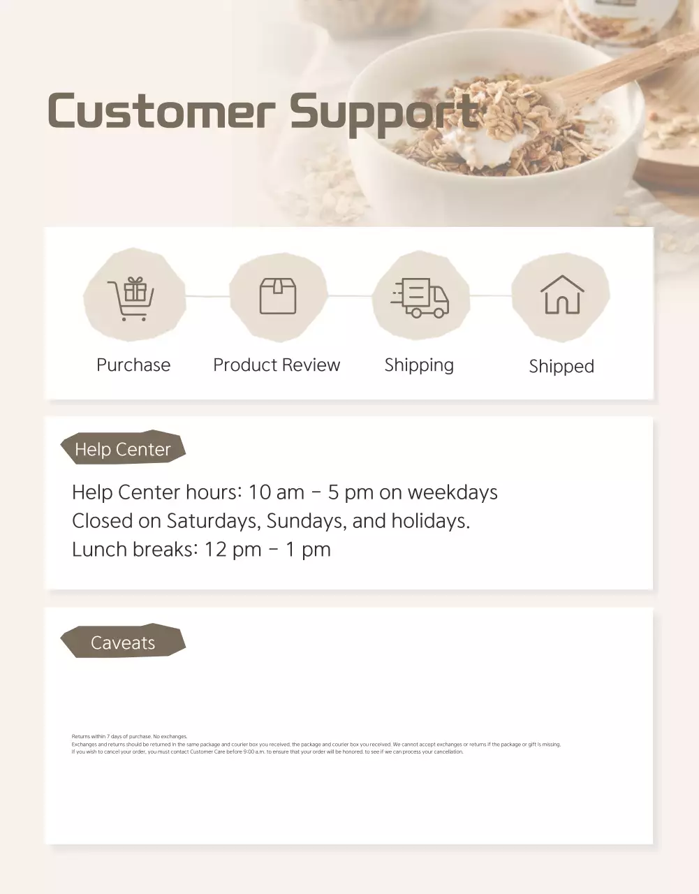 Quảng bá thông tin và biện pháp phòng ngừa cơ bản về granola màu nâu và màu be