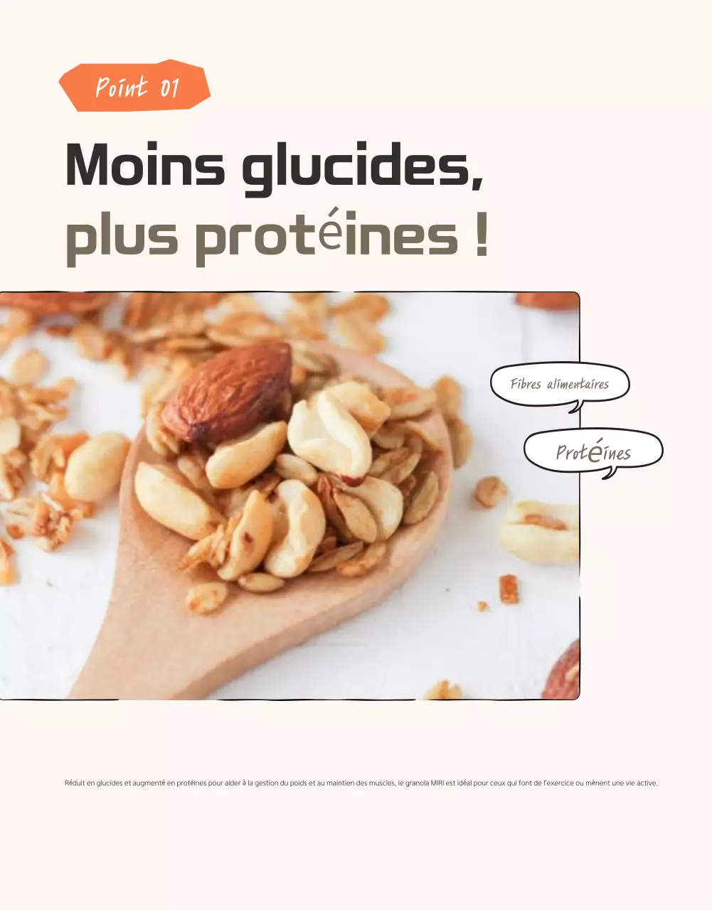 Promouvoir les points de contrôle du granola de base dans les tons bruns et beiges