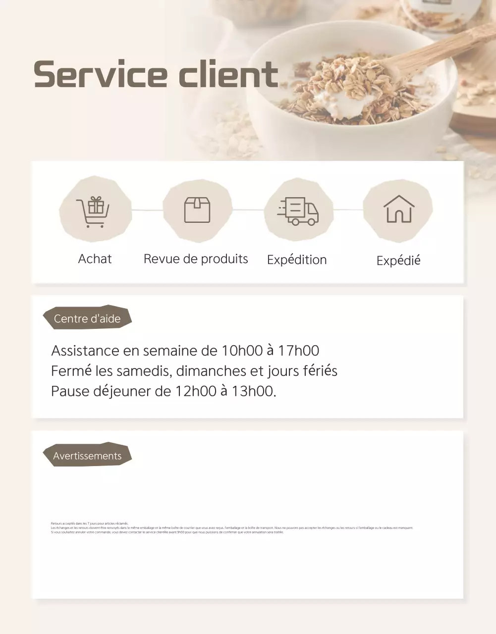 Promouvoir le granola de base brun et beige et ce à quoi il faut faire attention