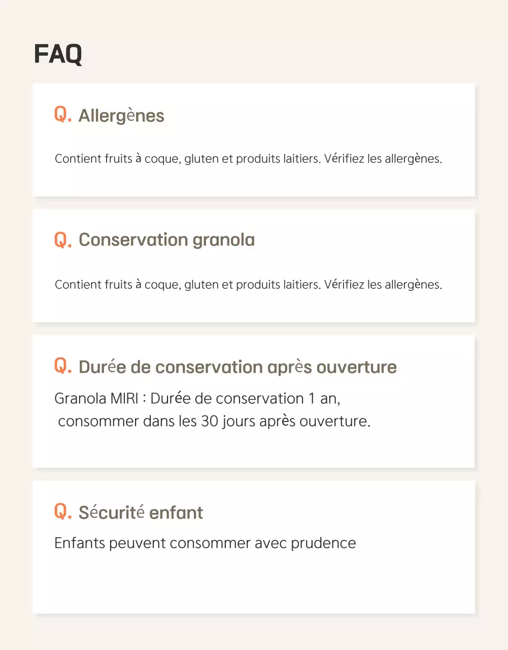 Promouvoir le granola de base brun et beige et ce à quoi il faut faire attention