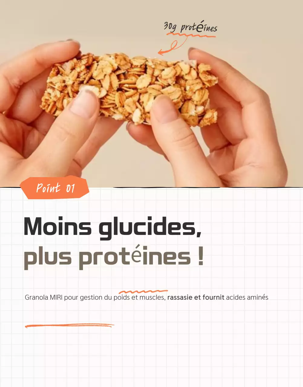 Promouvoir les points de contrôle du granola de base dans les tons bruns et beiges