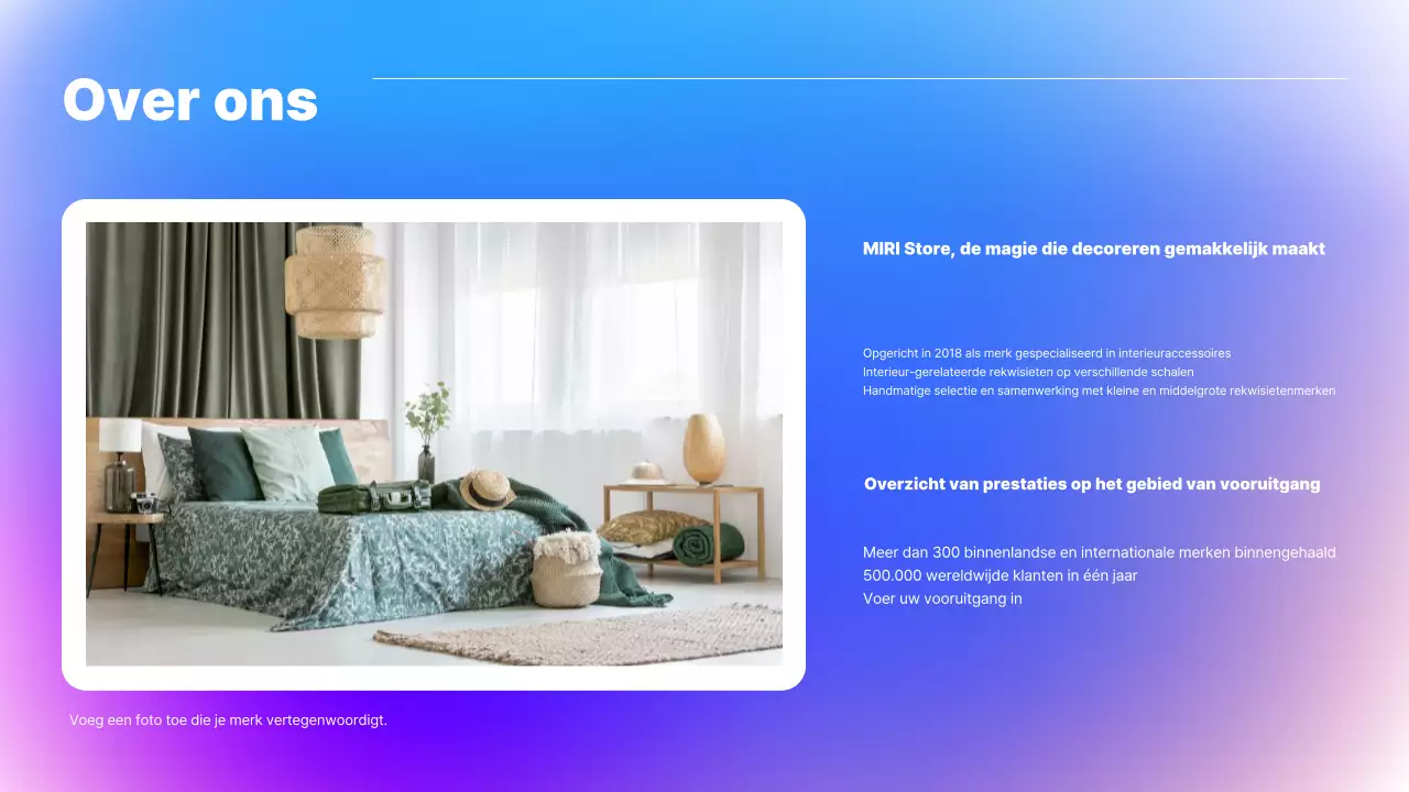 Presentatie van het seminar over moderne voorbeelden van blauw en paars