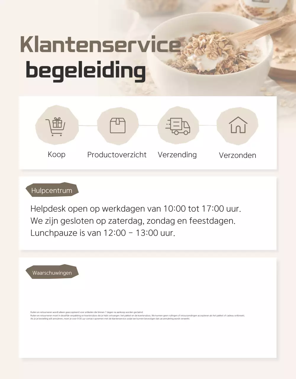 Promoot bruine en beige granola en waar je op moet letten