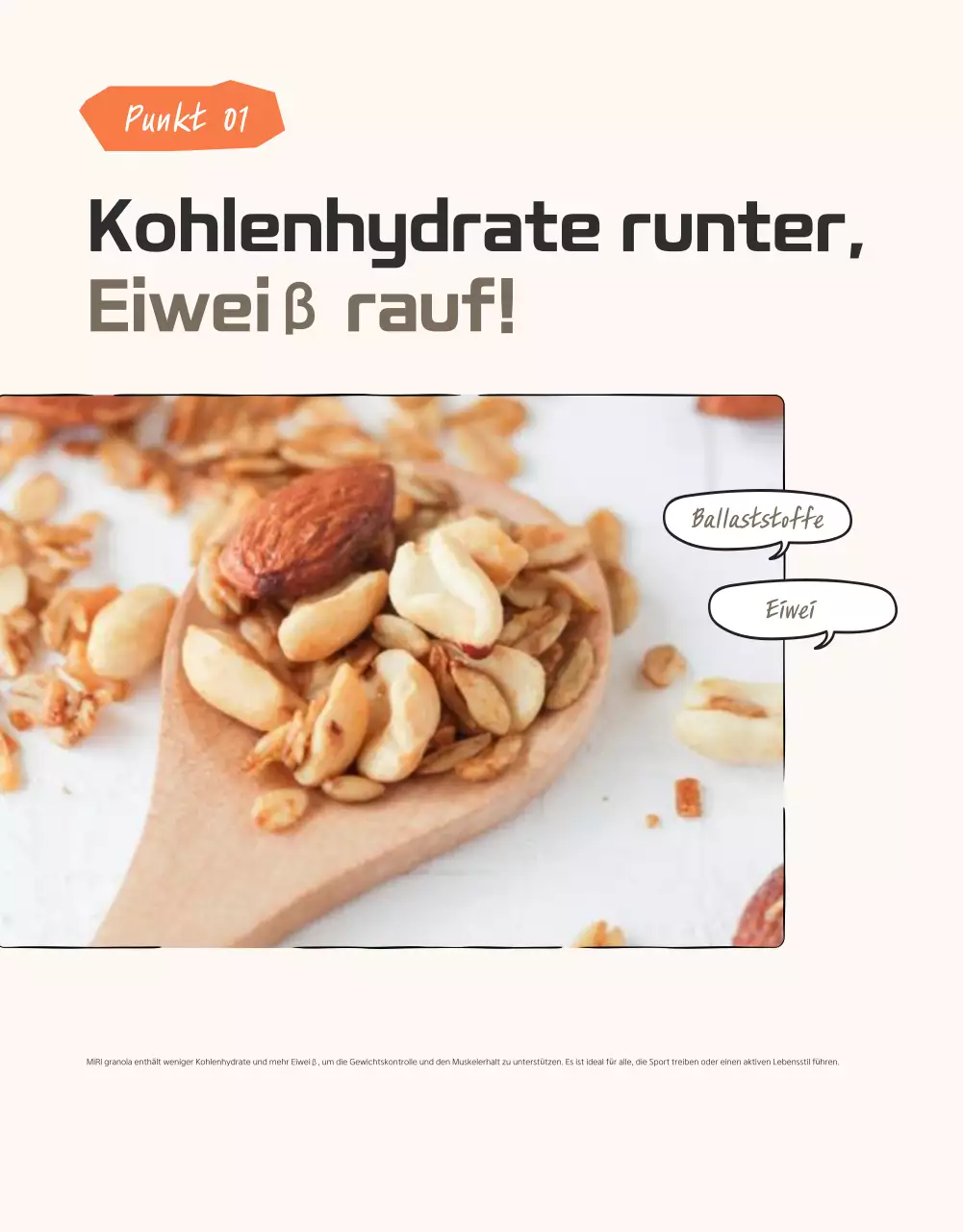 Förderung von Basis-Granola-Checkpoints in Braun- und Beigetönen