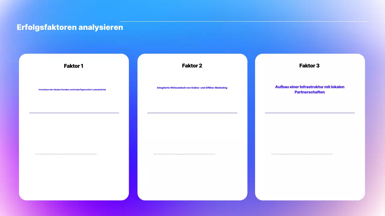 Präsentation des Seminars mit modernen Beispielen für Blau und Lila