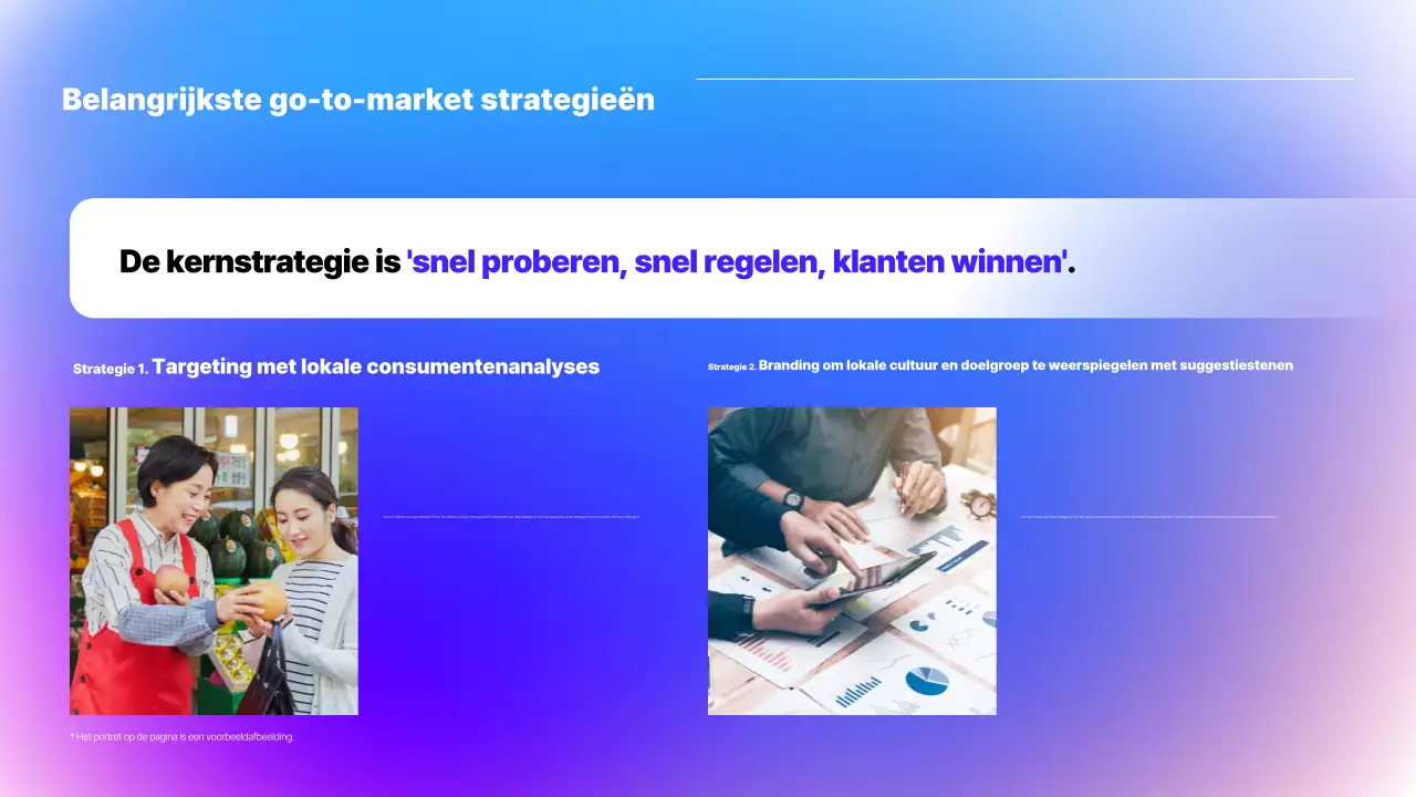 Presentatie van het seminar over moderne voorbeelden van blauw en paars