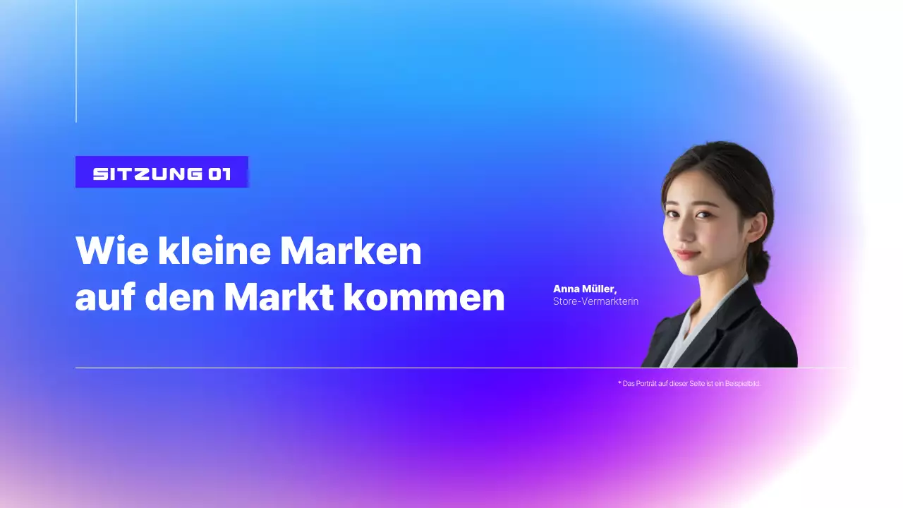 Präsentation des Seminars mit modernen Beispielen für Blau und Lila