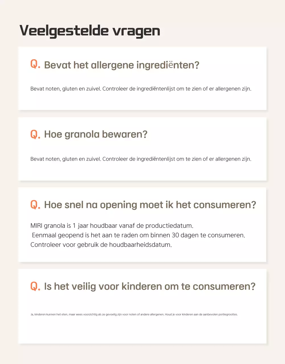 Promoot bruine en beige granola en waar je op moet letten