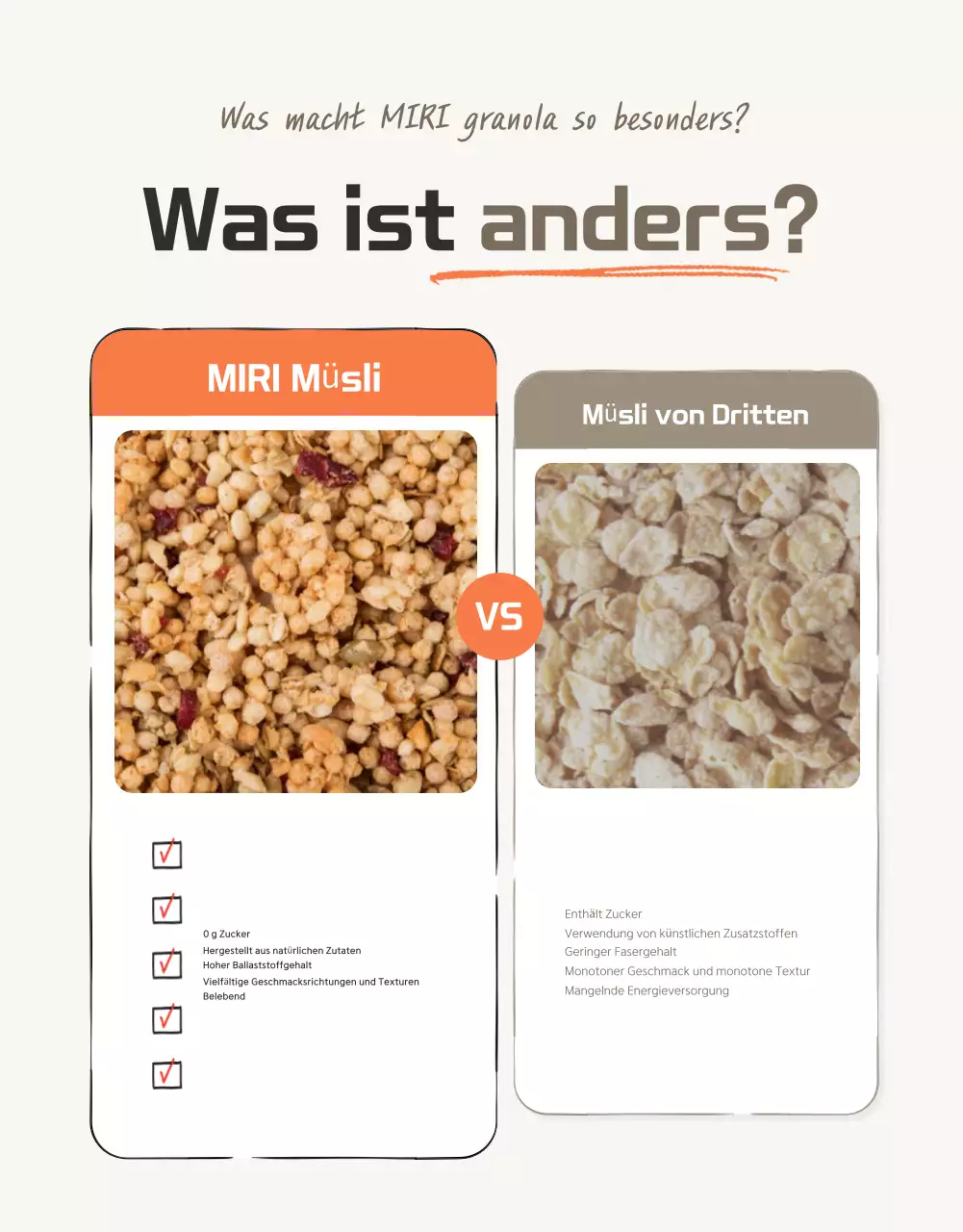 Förderung von Basis-Granola-Checkpoints in Braun- und Beigetönen
