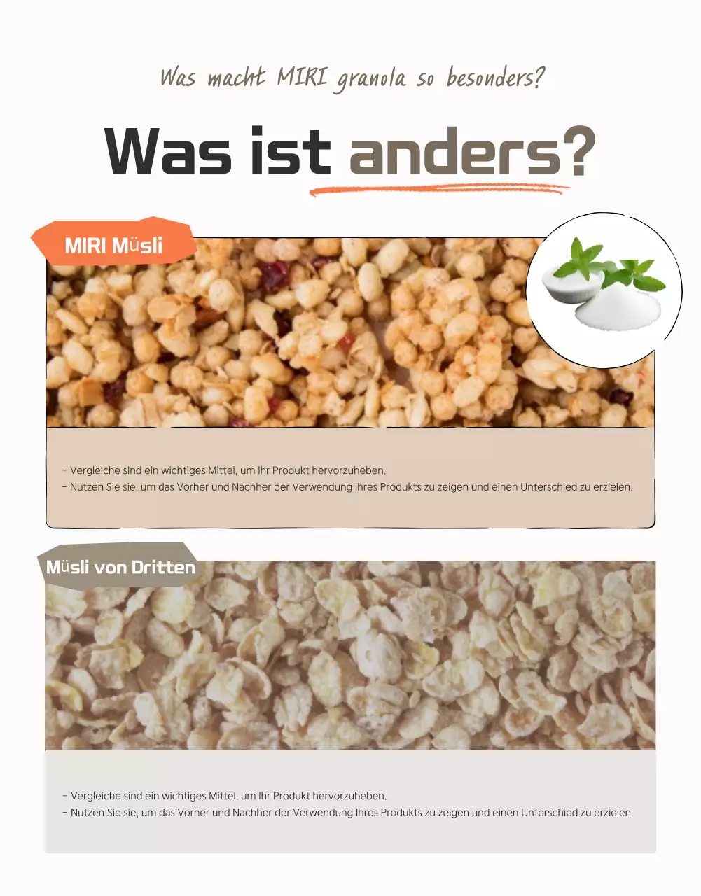 Förderung von Basis-Granola-Checkpoints in Braun- und Beigetönen