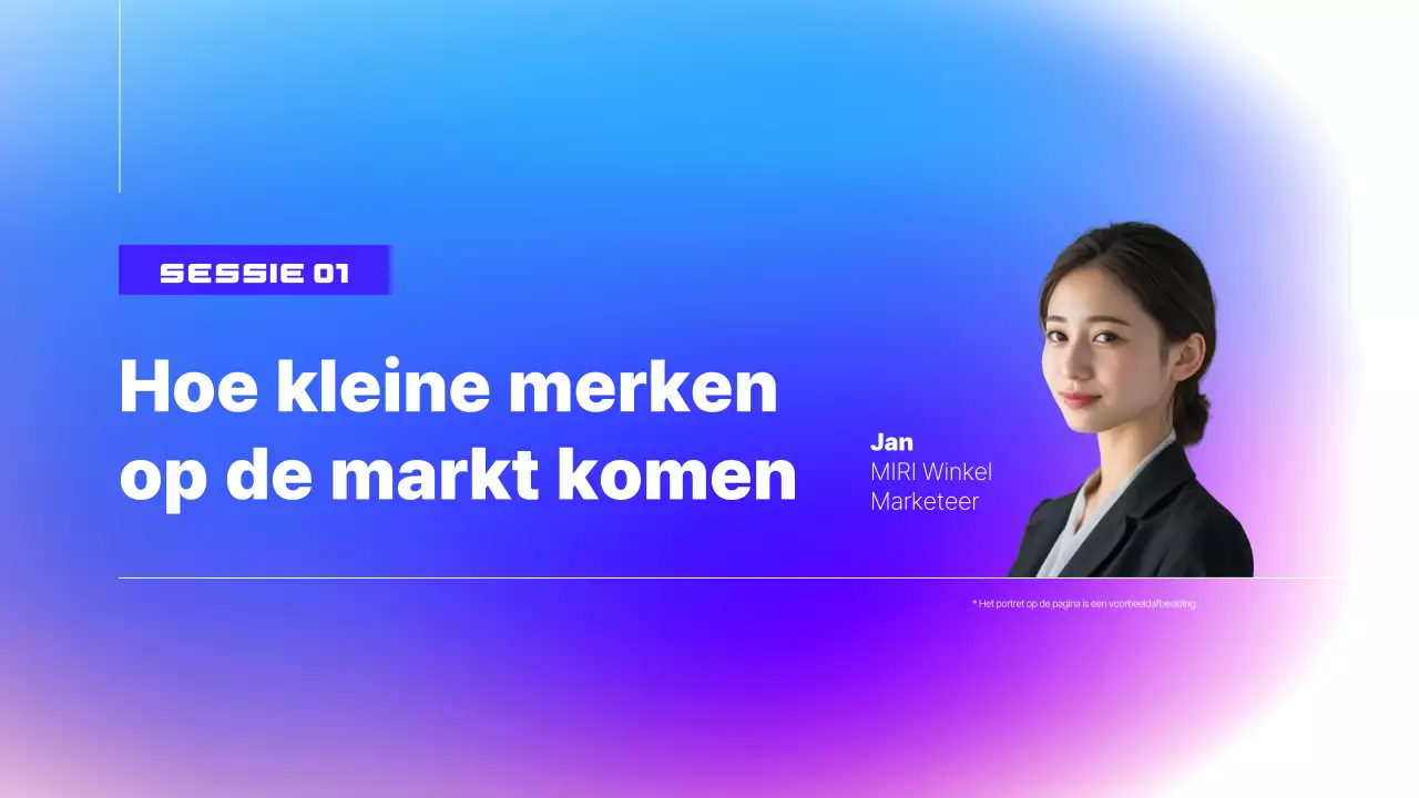 Presentatie van het seminar over moderne voorbeelden van blauw en paars