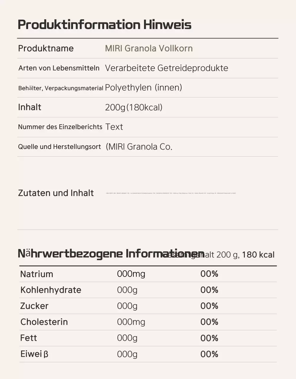 Förderung von braunem und beigem Müsli und worauf man achten muss