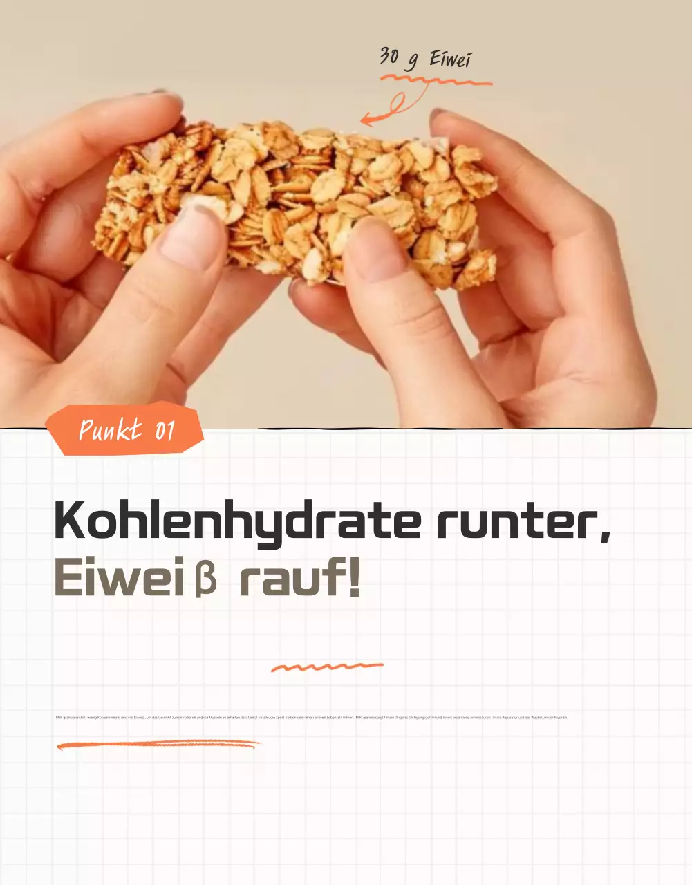 Förderung von Basis-Granola-Checkpoints in Braun- und Beigetönen