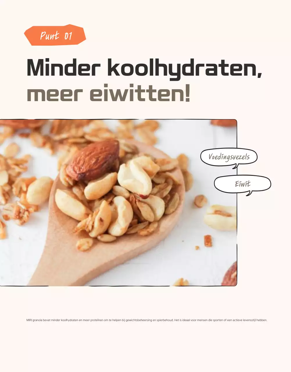 Basis granola checkpoints in bruin en beige promoten