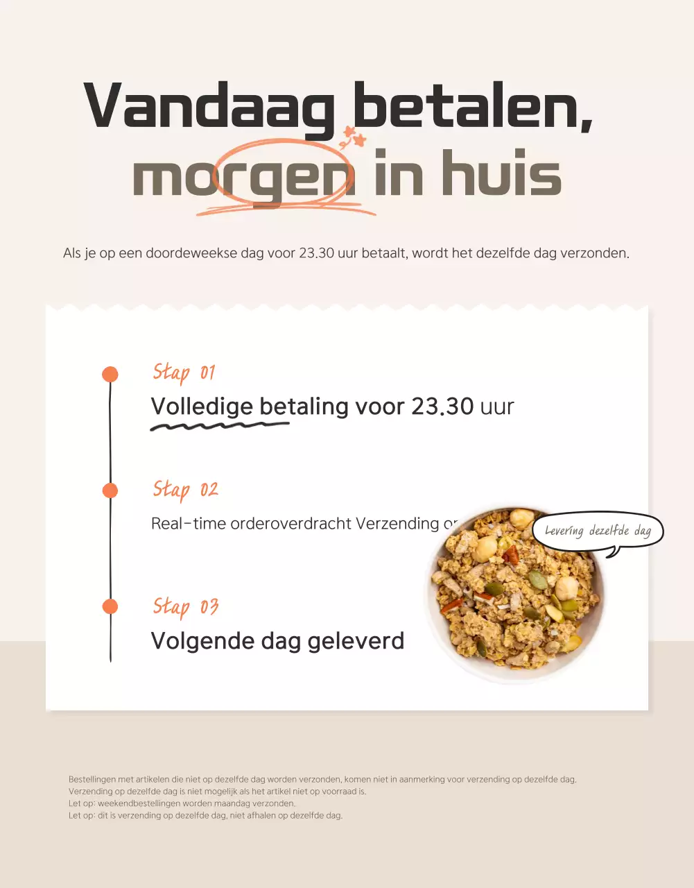 Promoot bruine en beige granola en waar je op moet letten