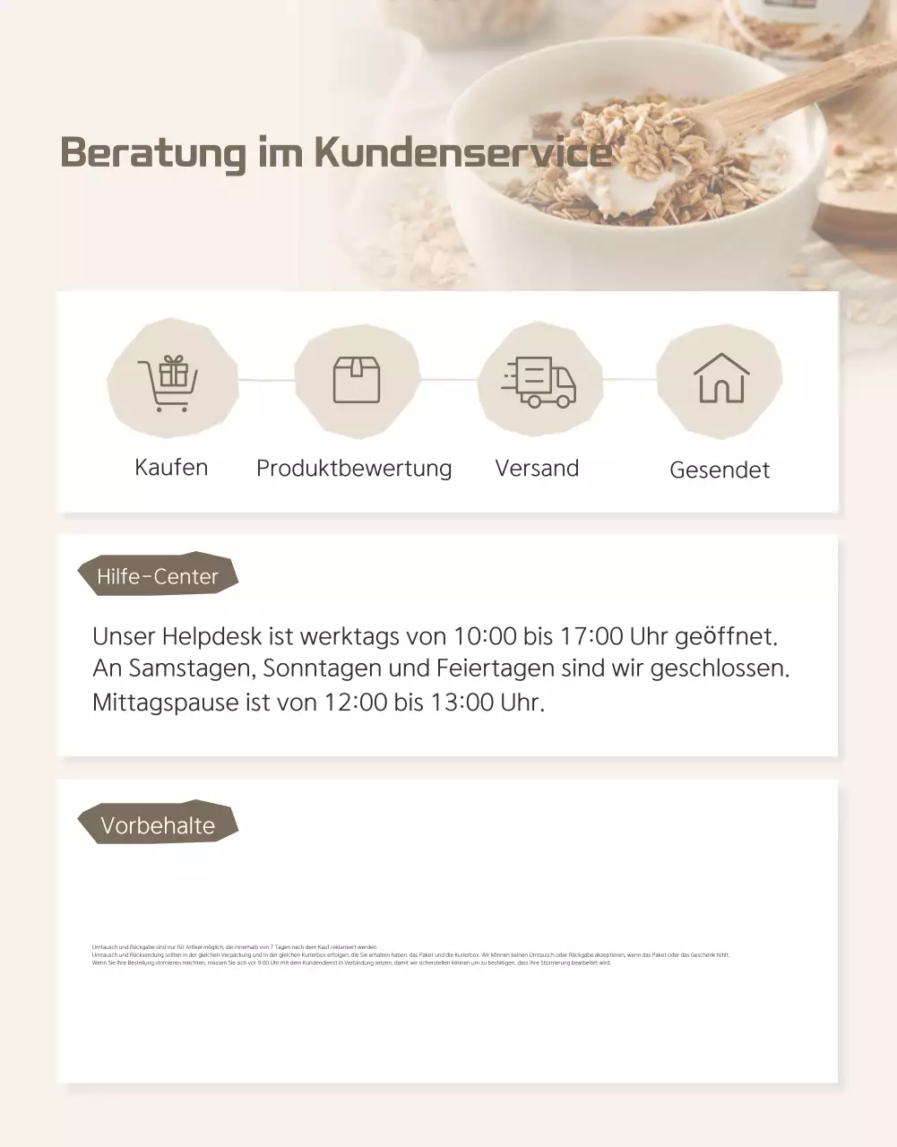 Förderung von braunem und beigem Müsli und worauf man achten muss